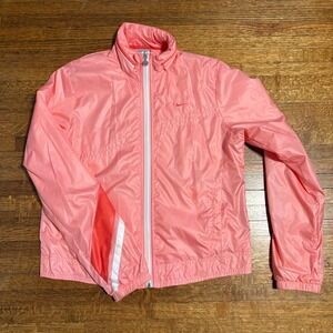 Nike Pink Lightweight‎ Windbreaker Jacket Full Zip Mesh Lined Sz L(12-14)